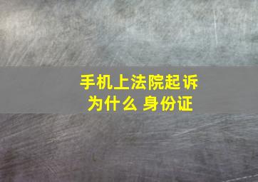 手机上法院起诉 为什么 身份证